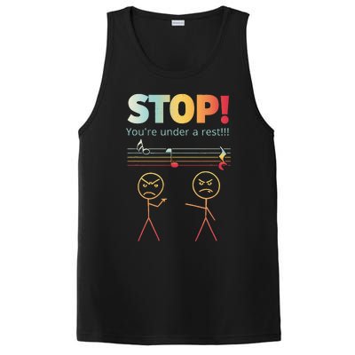 Stop You Are Under A Rest Funny Stickmusic Node Musician PosiCharge Competitor Tank