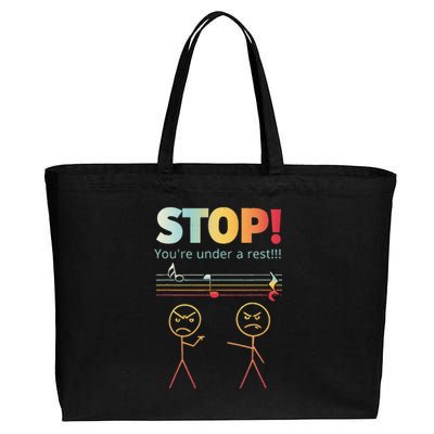 Stop You Are Under A Rest Funny Stickmusic Node Musician Cotton Canvas Jumbo Tote