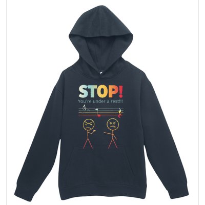 Stop You Are Under A Rest Funny Stickmusic Node Musician Urban Pullover Hoodie