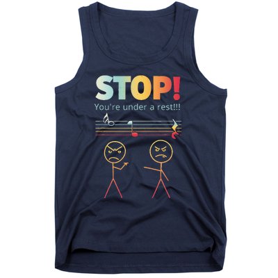 Stop You Are Under A Rest Funny Stickmusic Node Musician Tank Top