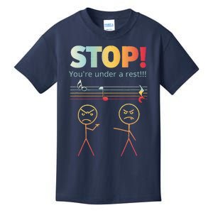 Stop You Are Under A Rest Funny Stickmusic Node Musician Kids T-Shirt