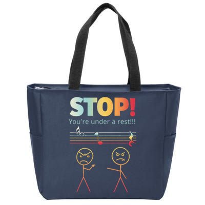 Stop You Are Under A Rest Funny Stickmusic Node Musician Zip Tote Bag