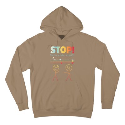 Stop You Are Under A Rest Funny Stickmusic Node Musician Hoodie