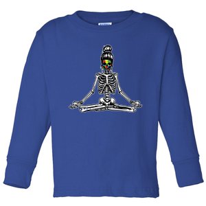 Skeleton Yoga Autism Awareness Autistic Warrior Cute Gift Toddler Long Sleeve Shirt