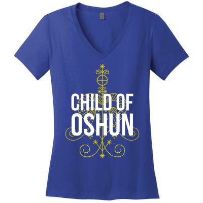 Santeria Yoruba African Goddess Veve Of Oshun Orisha Great Gift Women's V-Neck T-Shirt