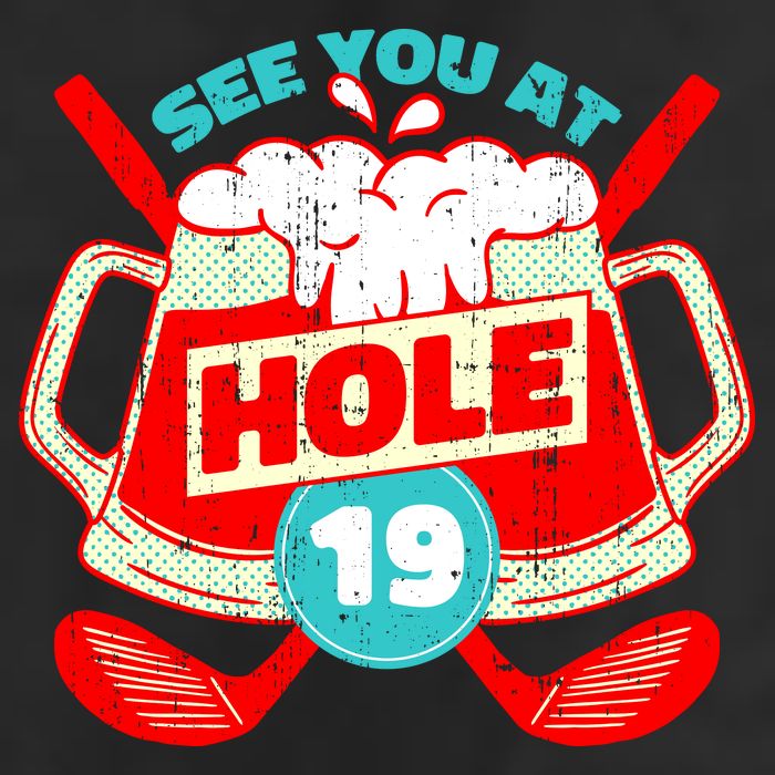 See You At Hole 19 Funny Golfer Golf Golfing 7 Panel Mesh Trucker Snapback Hat