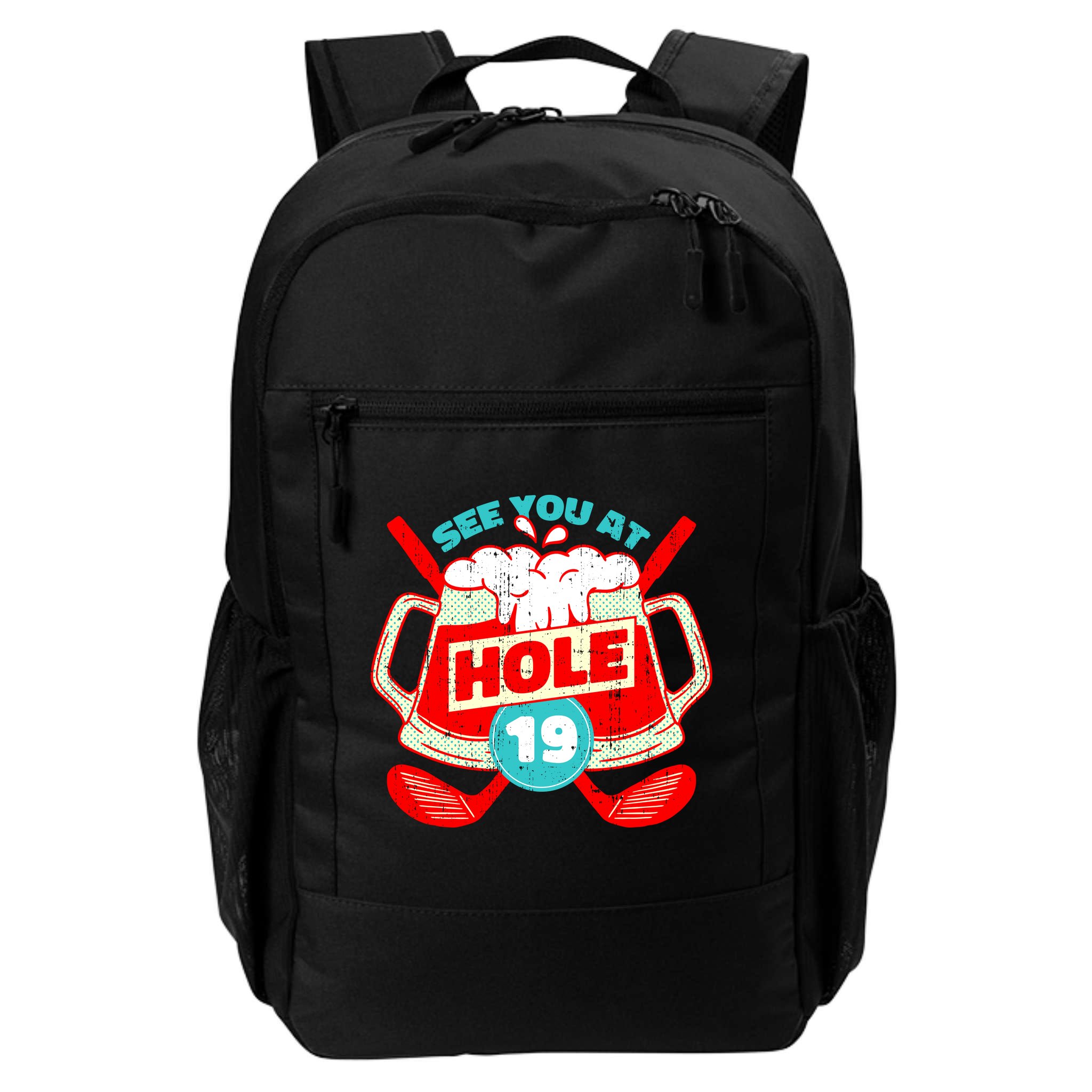 See You At Hole 19 Funny Golfer Golf Golfing Backpack