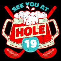 See You At Hole 19 Funny Golfer Golf Golfing Backpack