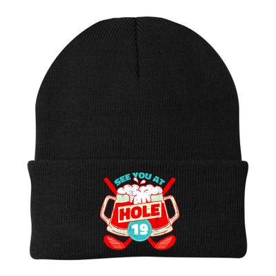 See You At Hole 19 Funny Golfer Golf Golfing Knit Cap Winter Beanie