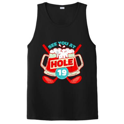 See You At Hole 19 Funny Golfer Golf Golfing PosiCharge Competitor Tank