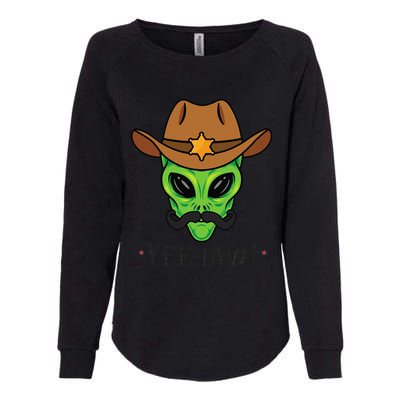 Space Yeehaw Alien Cowboy Halloween Alien Western Womens California Wash Sweatshirt