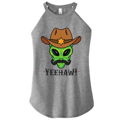 Space Yeehaw Alien Cowboy Halloween Alien Western Women’s Perfect Tri Rocker Tank