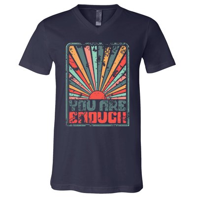 Sunkissed You Are Enough Positivity V-Neck T-Shirt