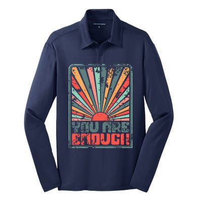 Sunkissed You Are Enough Positivity Silk Touch Performance Long Sleeve Polo