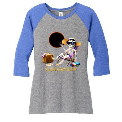 See You Again In 2044 Solar Eclipse Astronomy Lovers Women's Tri-Blend 3/4-Sleeve Raglan Shirt