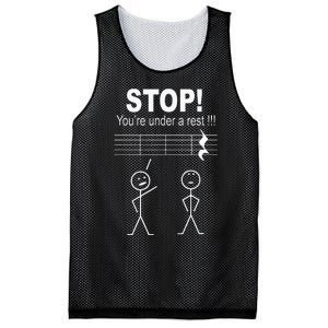 Stop You Are Under A Rest Funny Musician Gifts Mesh Reversible Basketball Jersey Tank