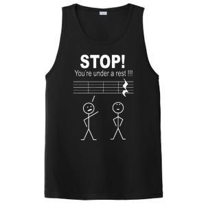 Stop You Are Under A Rest Funny Musician Gifts PosiCharge Competitor Tank