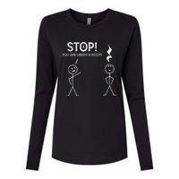 Stop You Are Under A Rest Funny Musician Music Teacher Womens Cotton Relaxed Long Sleeve T-Shirt