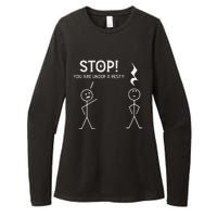 Stop You Are Under A Rest Funny Musician Music Teacher Womens CVC Long Sleeve Shirt