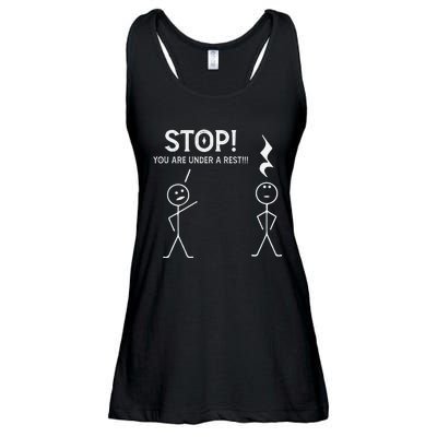 Stop You Are Under A Rest Funny Musician Music Teacher Ladies Essential Flowy Tank