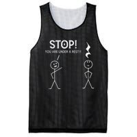 Stop You Are Under A Rest Funny Musician Music Teacher Mesh Reversible Basketball Jersey Tank