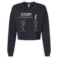 Stop You Are Under A Rest Funny Musician Music Teacher Cropped Pullover Crew