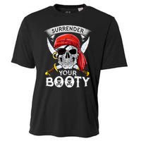 Surrender Your Booty Pirate Skull Funny Jolly Roger Cooling Performance Crew T-Shirt