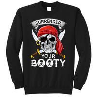 Surrender Your Booty Pirate Skull Funny Jolly Roger Sweatshirt