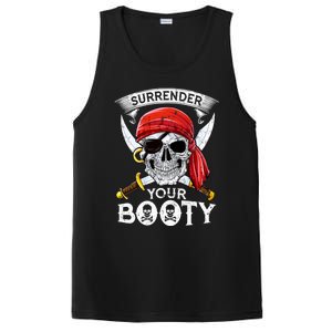 Surrender Your Booty Pirate Skull Funny Jolly Roger PosiCharge Competitor Tank