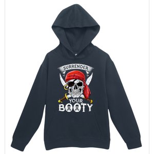 Surrender Your Booty Pirate Skull Funny Jolly Roger Urban Pullover Hoodie