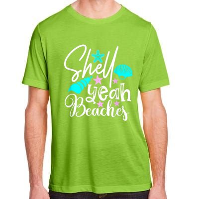 Shell Yeah Beaches Funny Beach Lover Beachcomber Shelling Adult ChromaSoft Performance T-Shirt