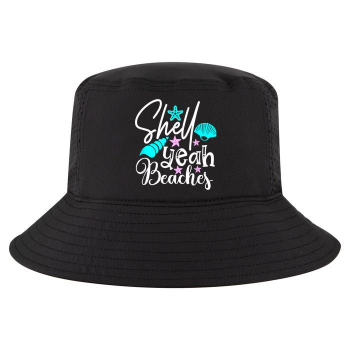 Shell Yeah Beaches Funny Beach Lover Beachcomber Shelling Cool Comfort Performance Bucket Hat