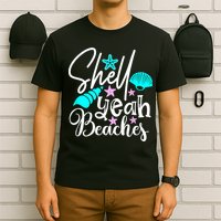 Shell Yeah Beaches Funny Beach Lover Beachcomber Shelling T-Shirt