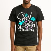Shell Yeah Beaches Funny Beach Lover Beachcomber Shelling Tall T-Shirt