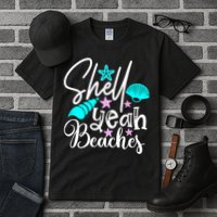 Shell Yeah Beaches Funny Beach Lover Beachcomber Shelling Tall T-Shirt