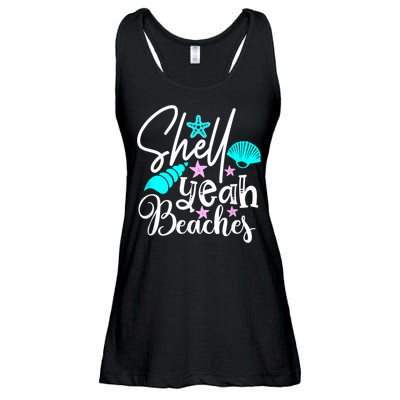 Shell Yeah Beaches Funny Beach Lover Beachcomber Shelling Ladies Essential Flowy Tank