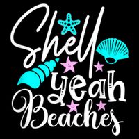 Shell Yeah Beaches Funny Beach Lover Beachcomber Shelling Flat Bill Trucker Hat