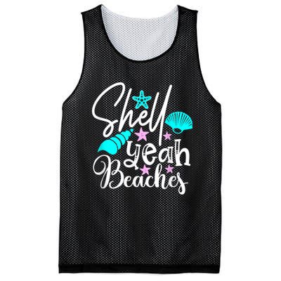 Shell Yeah Beaches Funny Beach Lover Beachcomber Shelling Mesh Reversible Basketball Jersey Tank