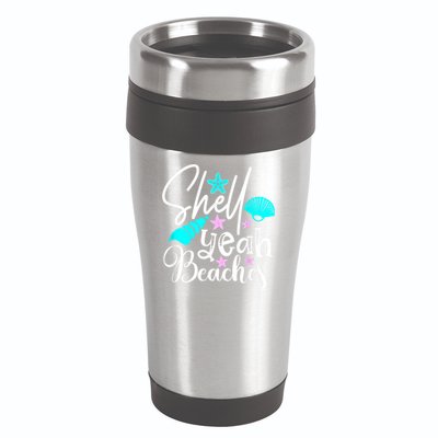Shell Yeah Beaches Funny Beach Lover Beachcomber Shelling 16oz Travel Tumbler