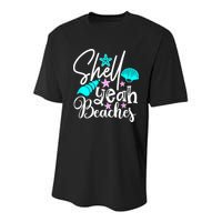 Shell Yeah Beaches Funny Beach Lover Beachcomber Shelling Youth Performance Sprint T-Shirt