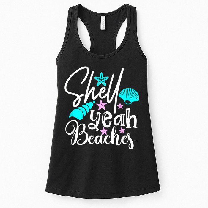 Shell Yeah Beaches Funny Beach Lover Beachcomber Shelling Womens Tank Top