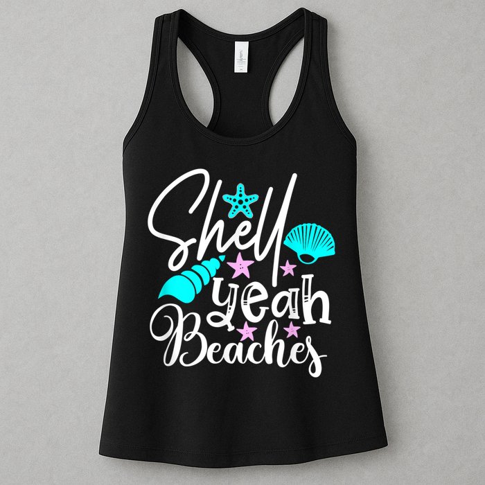 Shell Yeah Beaches Funny Beach Lover Beachcomber Shelling Womens Tank Top