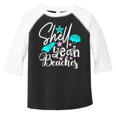 Shell Yeah Beaches Funny Beach Lover Beachcomber Shelling Toddler Fine Jersey T-Shirt
