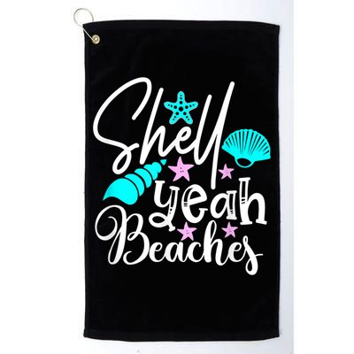 Shell Yeah Beaches Funny Beach Lover Beachcomber Shelling Golf Towel