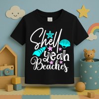 Shell Yeah Beaches Funny Beach Lover Beachcomber Shelling Toddler T-Shirt