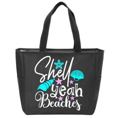 Shell Yeah Beaches Funny Beach Lover Beachcomber Shelling Zip Tote Bag