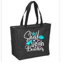 Shell Yeah Beaches Funny Beach Lover Beachcomber Shelling Zip Tote Bag