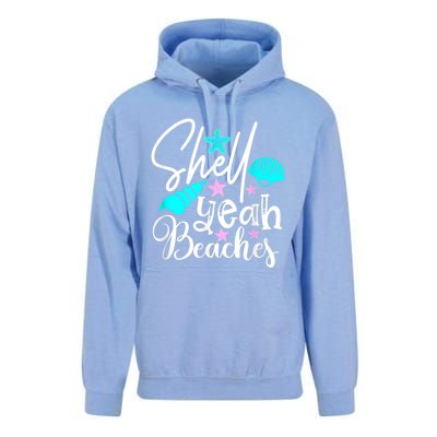 Shell Yeah Beaches Funny Beach Lover Beachcomber Shelling Unisex Surf Hoodie