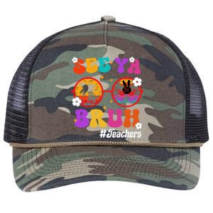 See Ya Bruh Hello Summer Funny Last Day of School Teachers Retro Rope Trucker Hat Cap