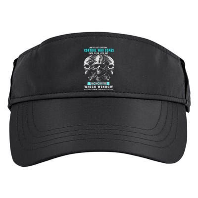 Skull You CanT Always Control Who Comes Into Your Life Adult Drive Performance Visor